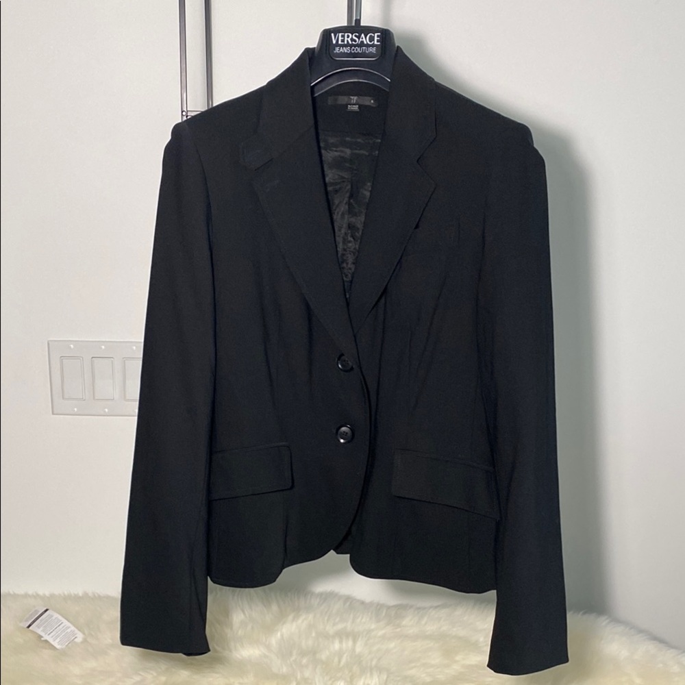 Teenflo Black Formal Blazer with Notched Lapel